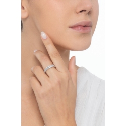 Bague eternity en or blanc 18k avec deux rangées de diamants  2