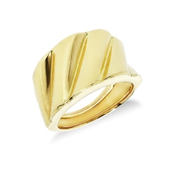 Bague à bande ondulée en or jaune 18 carats