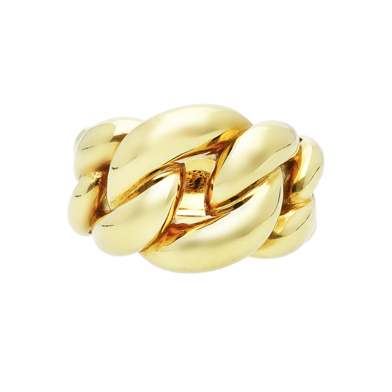 Bague en or jaune 18k tressée