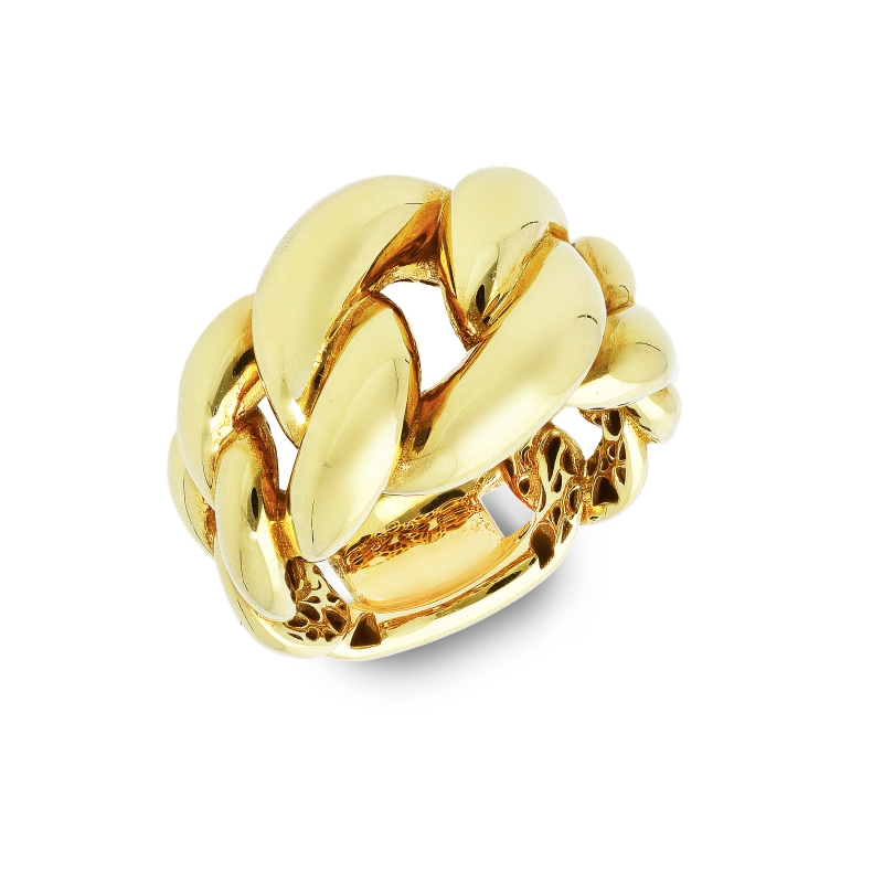 Bague en or jaune 18k tressée