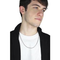 Collier en or blanc 18k à maille byzantine cm 60 2