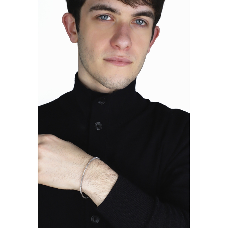 Bracelet rigide tennis en or blanc 18 carats avec diamants