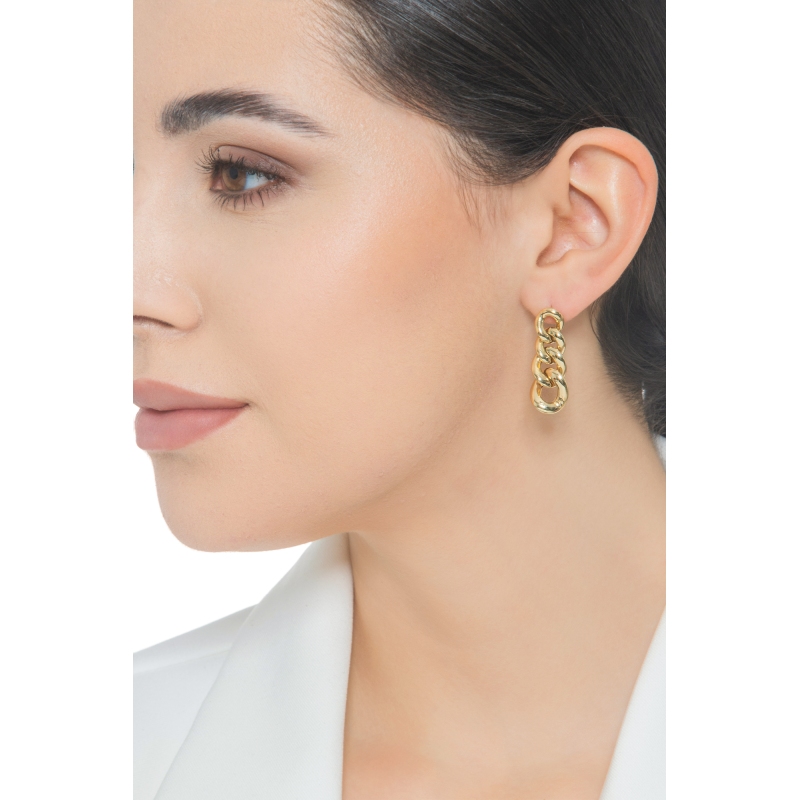  Boucles d'oreilles pendantes en or jaune 18 carats