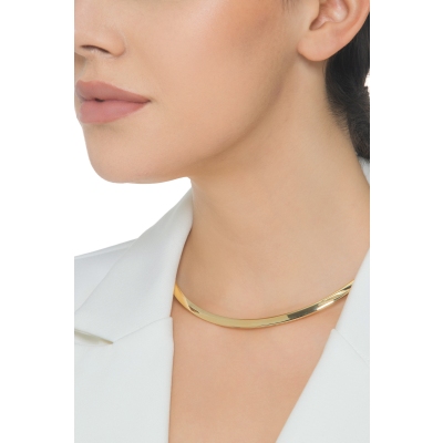 Collier choker rigide en or jaune 18k