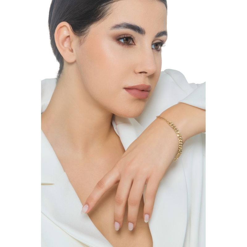 Bracelet gourmette en or jaune 18 carats