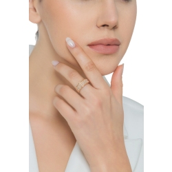 Bague bandeau en or rose 18 carats sertie de diamants 2