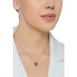 Collier en or rose 18k saphirs bleus 2