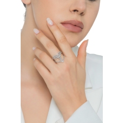 Anneau cœur en or blanc 18k avec diamants 2