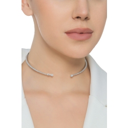 Collier ras du cou choker en or blanc 18k avec diamants 2