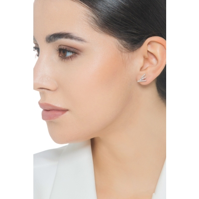 Boucles d’oreilles en or blanc 18k avec diamants