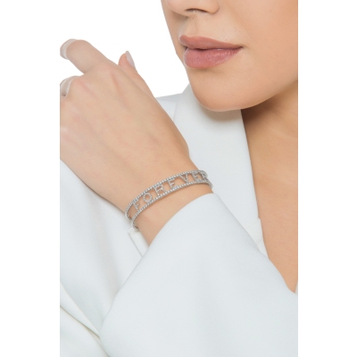 Bracelet rigide en or blanc 18k forever en diamants 