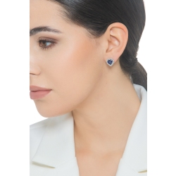 Boucles d’oreilles en or blanc 18k avec saphir bleu 2