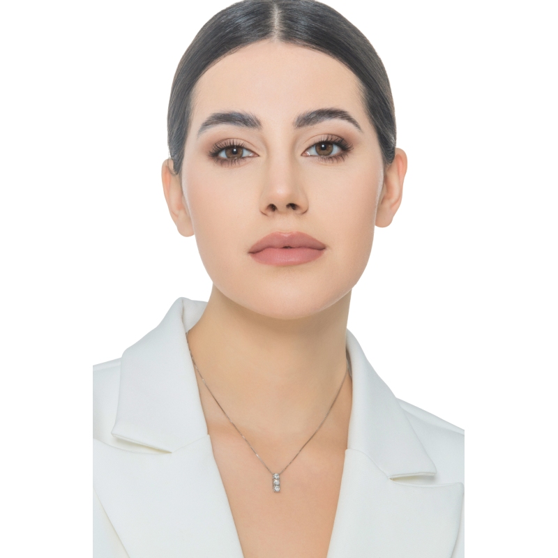 Collier trilogy en or blanc 18k 