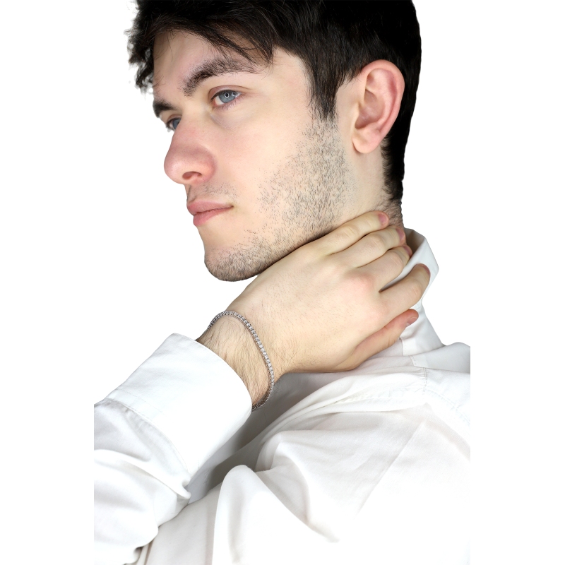 Tennis bracelet diamant or blanc 18k