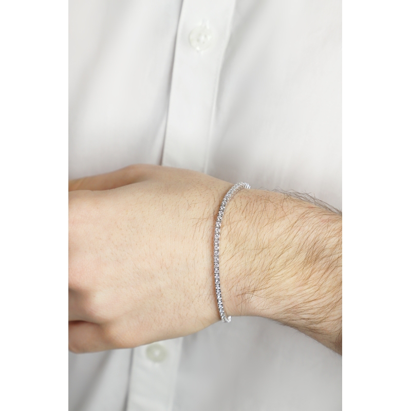 Tennis bracelet diamant or blanc 18k