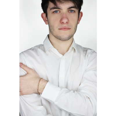 Bracelet tennis à griffes en or rose 18k et diamants bruns