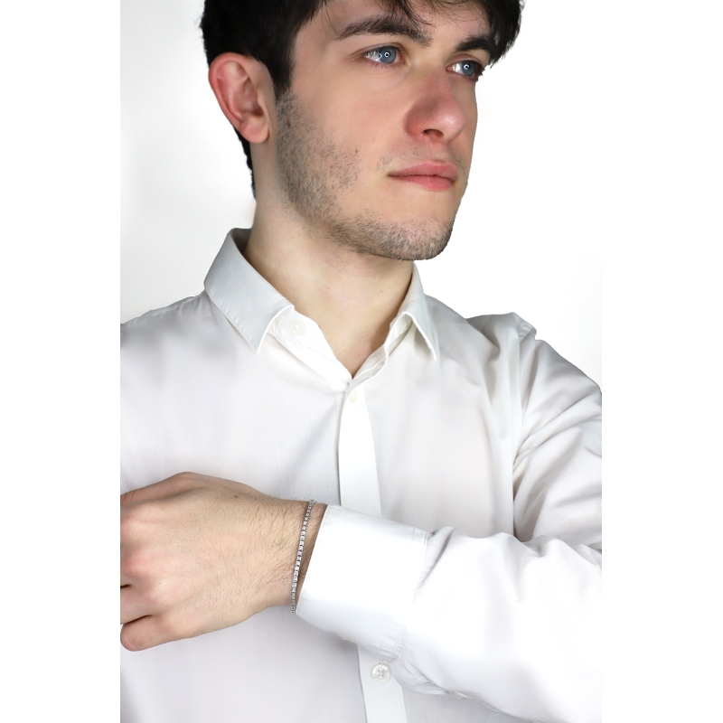 Bracelet tennis diamants or blanc 18k 