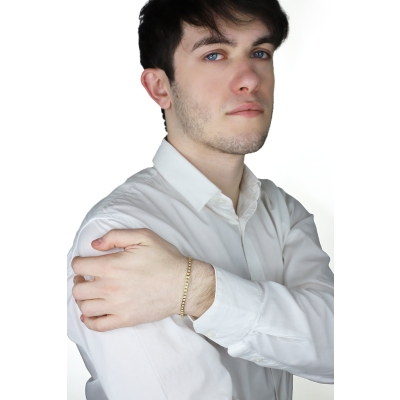 Bracelet Tennis carré en or jaune 18 carats avec diamants taille brillant