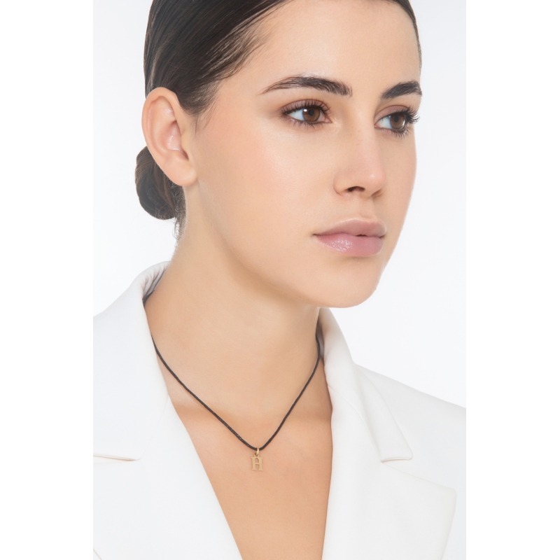 Pendentif avec la lettre initiale H en majuscule en or jaune 18 carats