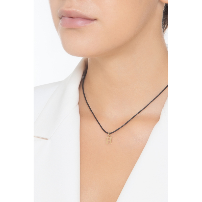 Pendentif avec la lettre initiale H en majuscule en or jaune 18 carats