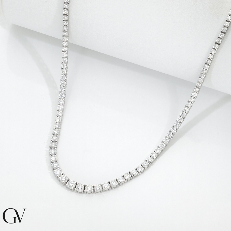 COLLIER TENNIS DIAMANT FEMME OR BLANC 750