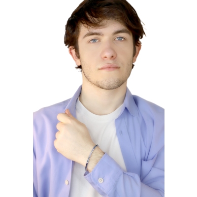 Bracelet Rivière en or blanc 18 ct avec saphirs bleus dégradés 