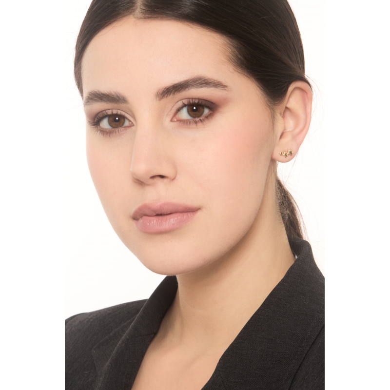 Boucles d’oreilles en or jaune 18K avec trois étoiles