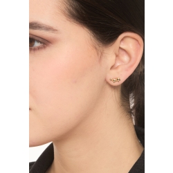 Boucles d’oreilles en or jaune 18K avec trois étoiles 2