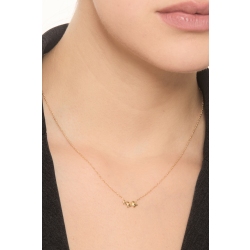 Collier en or jaune 18K avec trois étoiles 2