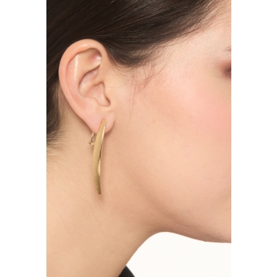 Boucles d'oreilles satinées en or jaune 18K