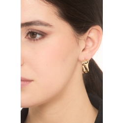 Boucles d'oreilles vagues en or jaune 18K 2