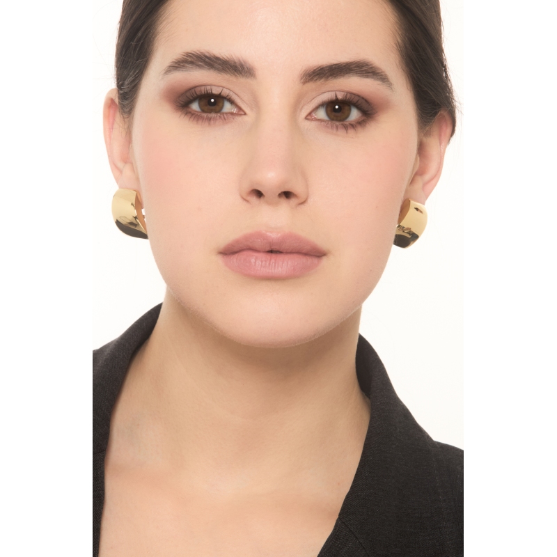 Boucles d'oreilles rectangulaires en or jaune 18K