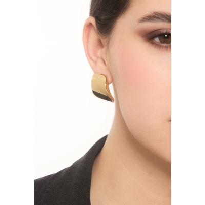 Boucles d'oreilles rectangulaires en or jaune 18K