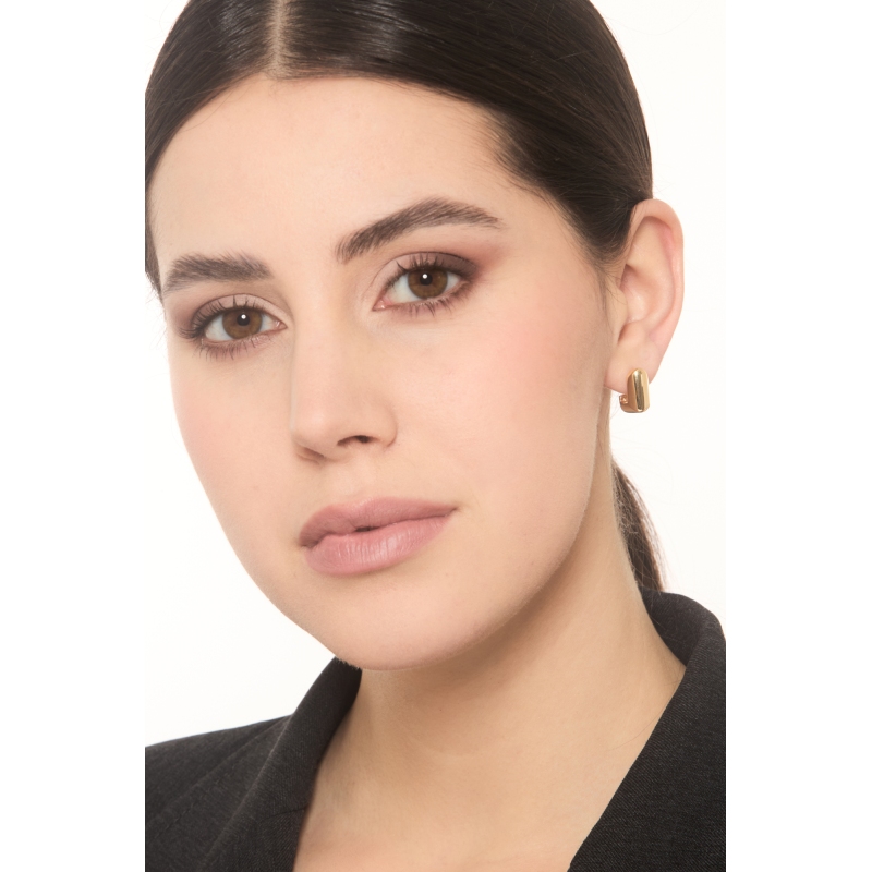 Boucles d'oreilles carrées ouvertes en or jaune 750