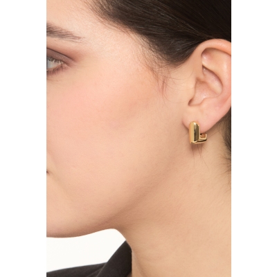 Boucles d'oreilles carrées ouvertes en or jaune 750