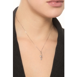 Collier en or18k avec pendentif fantaisie aquamarines et diamants  2