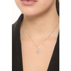 Collier en or blanc 18k avec pendentif cœur en aquamarine 2