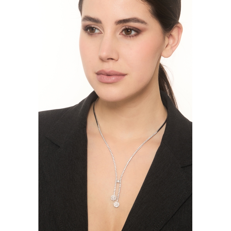 Collier en or blanc 18K tennis pyramide