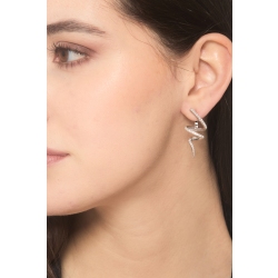 Boucles d'oreilles en spirale en or blanc 18k avec diamant 2