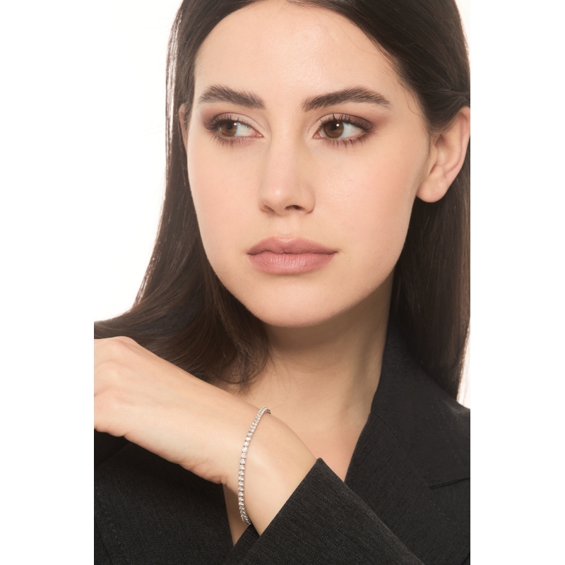 Bracelet diamants style tennis en or blanc 18k 