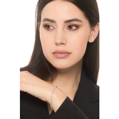 Bracelet diamants style tennis en or blanc 18k 