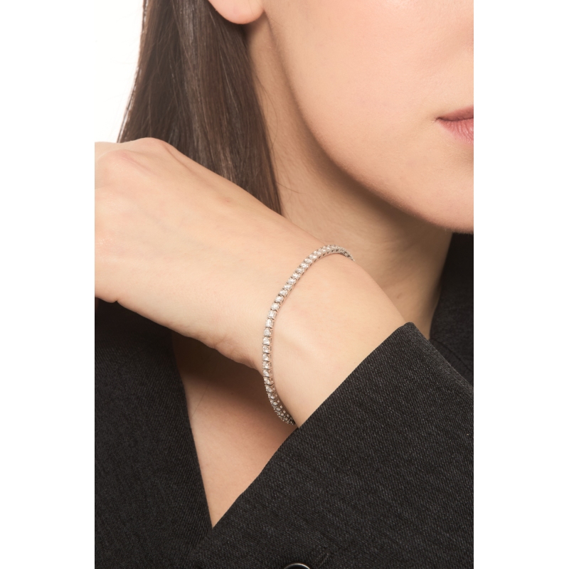 Bracelet diamants style tennis en or blanc 18k 