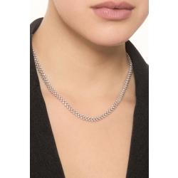 Collier design tissu avec diamants en or blanc 18k  2