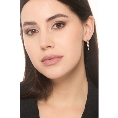 Boucles d'oreilles avec diamants or rose 18 carats