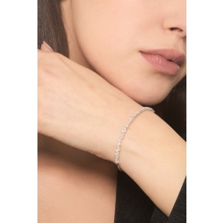 Bracelet en or blanc 18 carats motifs feuilles et diamants 2