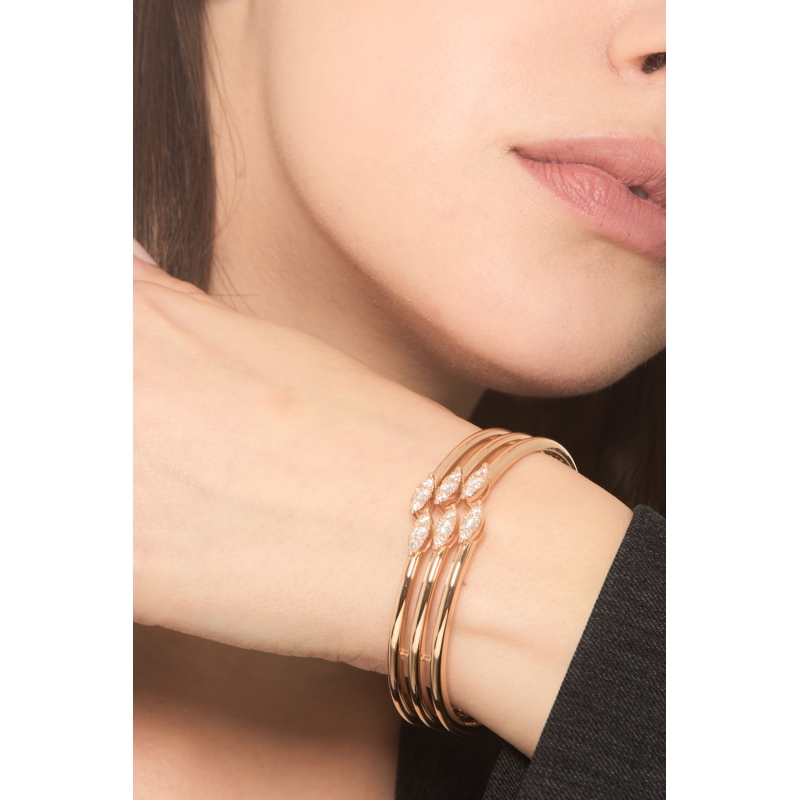 Bracelet rigide en or rose 18kt avec diamants 