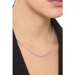 Collier tennis diamants en or blanc 18k à design dégradé 2