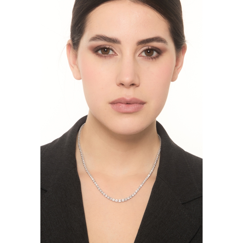 COLLIER TENNIS DIAMANT FEMME OR BLANC 750