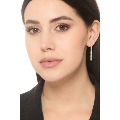 Boucles d’oreilles tennis en or blanc 18k à design dégradé 1,55 ct