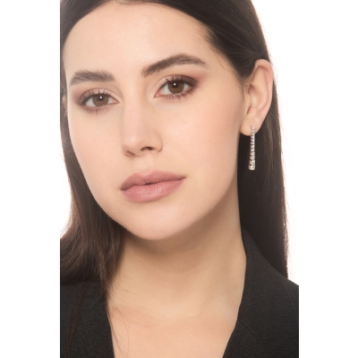 Boucles d’oreilles diamants tennis en or blanc 18k dégradé MM35